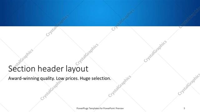 Section Header presentation slide layout