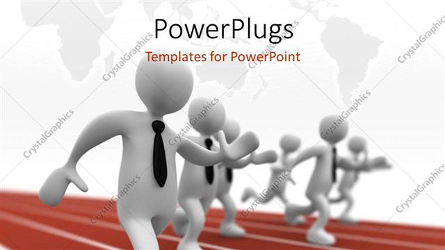  Presentation with running race - A number of people running in a race