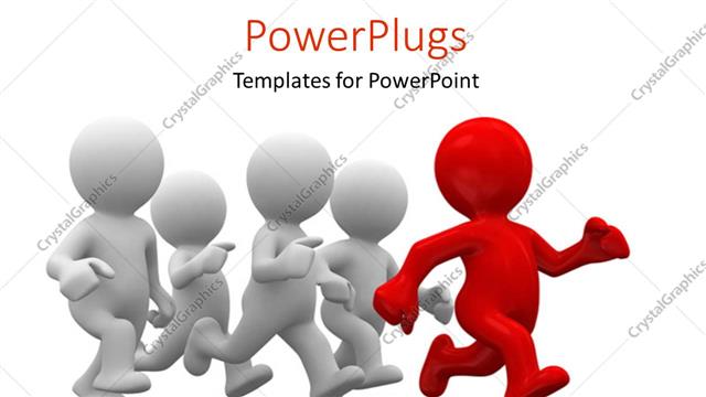  Presentation with running - A number of people running with white background