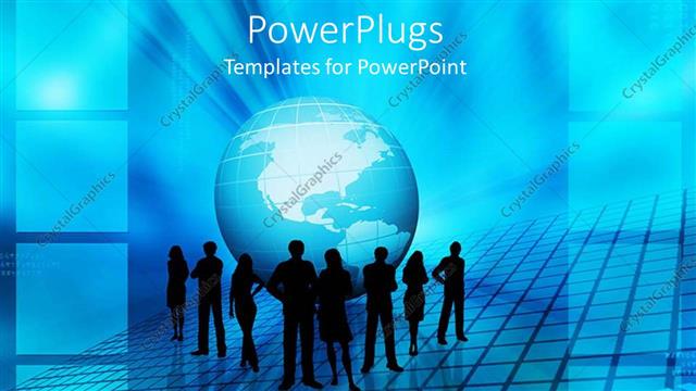  Presentation with trading - A number of people standing in front of the globe