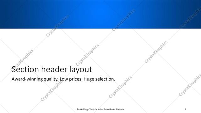 Section Header presentation slide layout