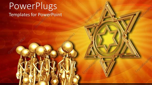  Presentation with david star - A number of people with star of david in front