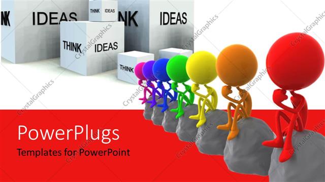  Presentation with boxes - A number of people with stones and boxes in background