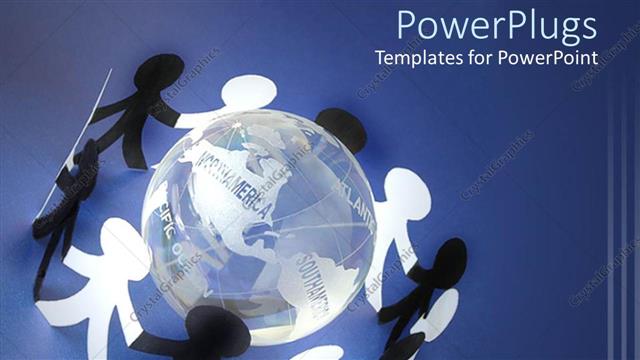  Presentation with connections - A number of people surrounding the Earth