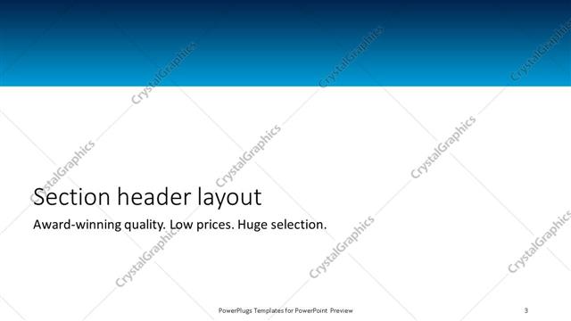Section Header presentation slide layout
