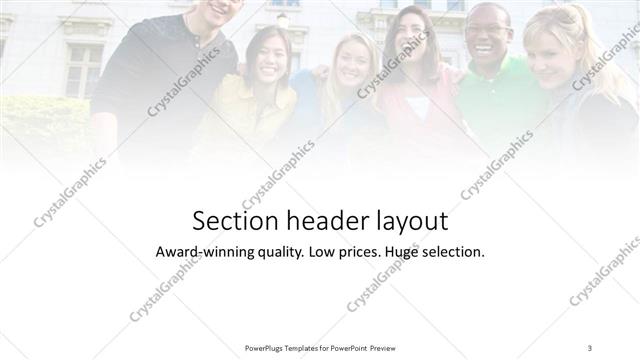 Section Header presentation slide layout