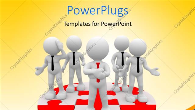  Presentation with jigsaw - A number of people on top of jigsaw puzzle