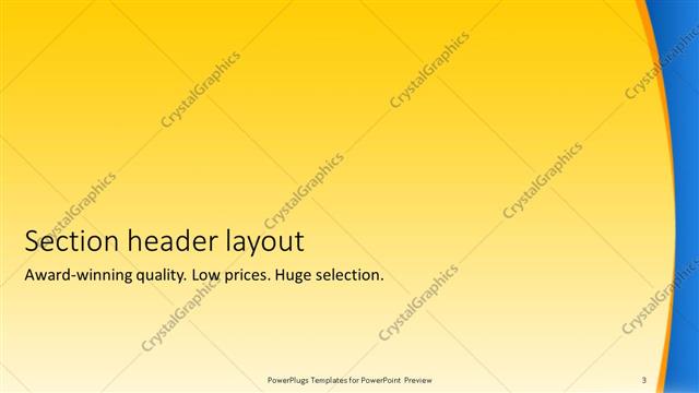 Section Header presentation slide layout