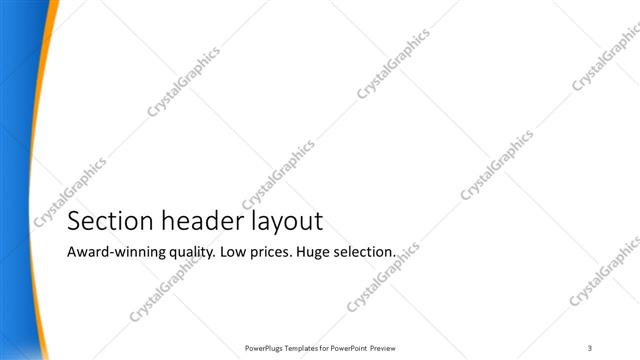 Section Header presentation slide layout