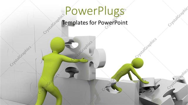  Presentation with complete - A number of people trying to complete a jihsaw puzzle