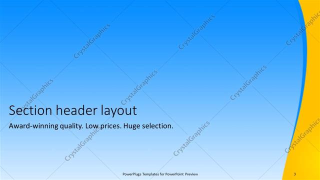 Section Header presentation slide layout
