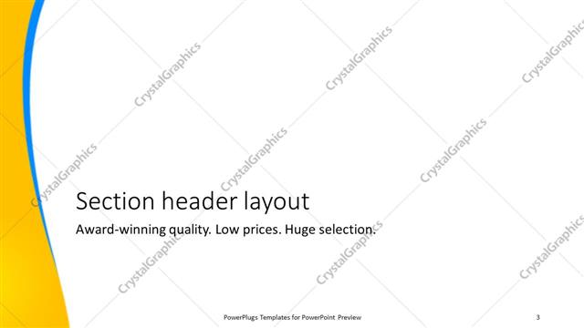 Section Header presentation slide layout