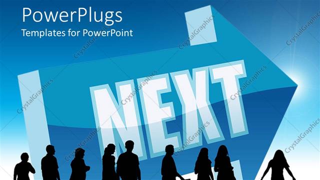  Presentation with direction - A number of people walking in the same direction