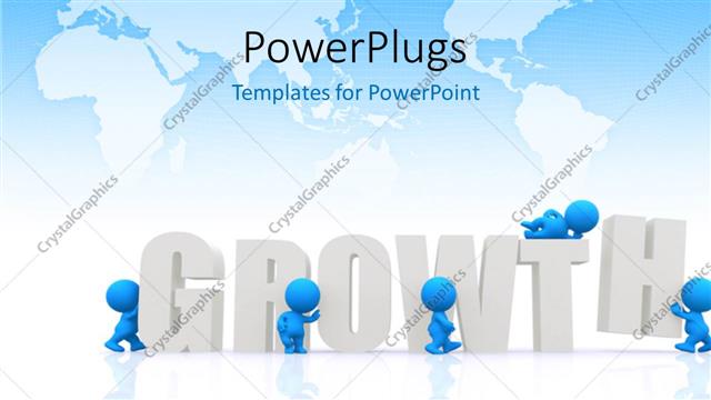  Presentation with map - A number of people with the word growth and map in the background