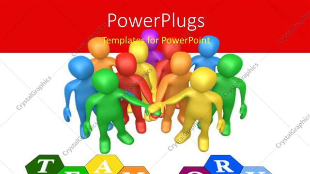  Presentation with teamwork - A number of people with the word hard work