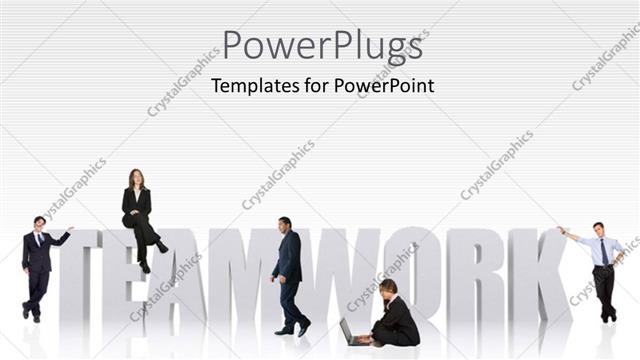  Presentation with teamwork - A number of people with the word hardwork