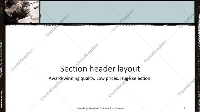 Section Header presentation slide layout