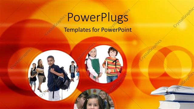  Presentation with kids - A number of pictures of kids with orange background