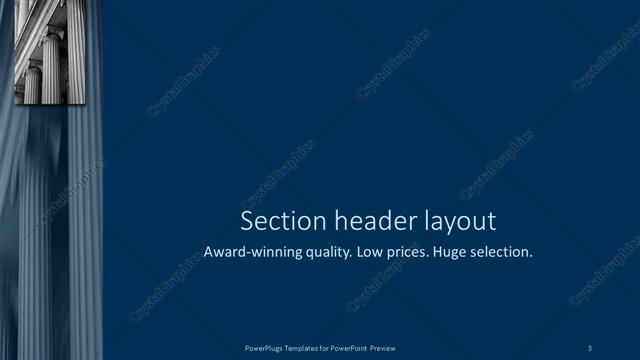 Section Header presentation slide layout