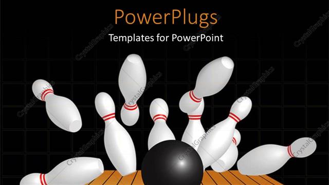  Presentation with bowling - A number of pins being hit by a bowling ball