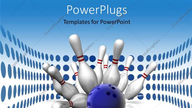  Presentation with bowling - A number of pins being hit with a number of blue circles in the background