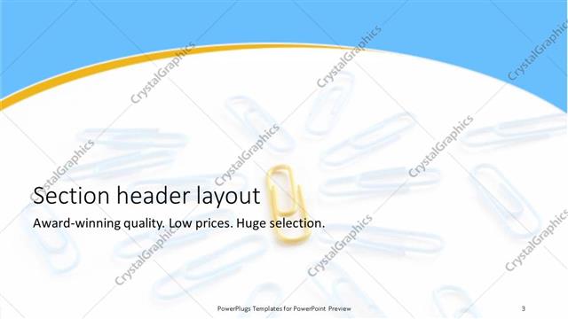 Section Header presentation slide layout