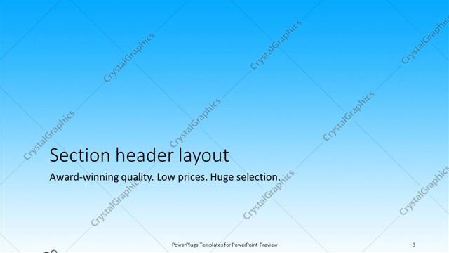 Section Header presentation slide layout