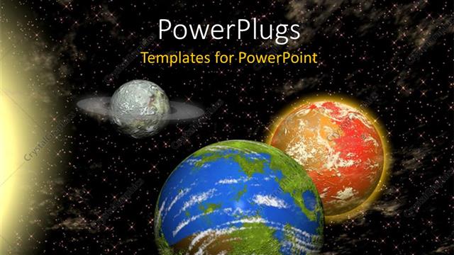  Presentation with planets - A number of planets with stars in the background