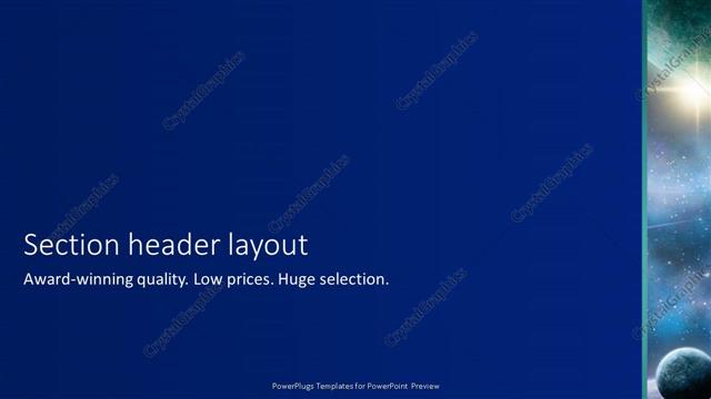 Section Header presentation slide layout