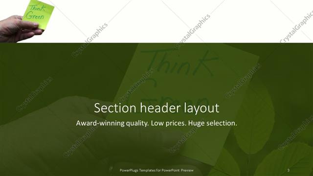Section Header presentation slide layout