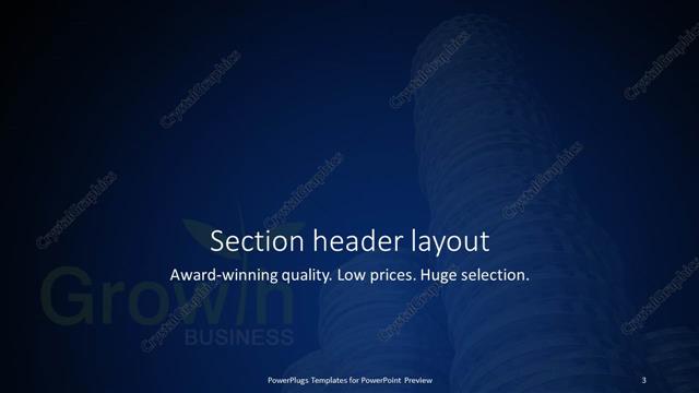 Section Header presentation slide layout
