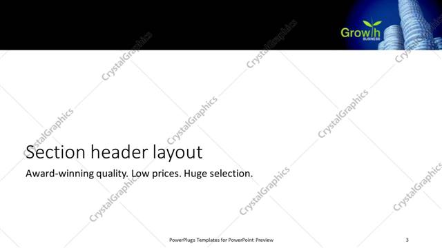 Section Header presentation slide layout