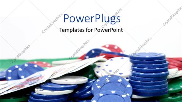  Presentation with poker - A number of poker chips with white background