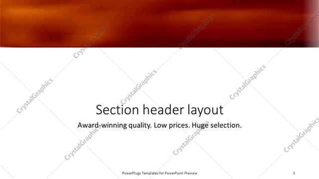 Section Header presentation slide layout