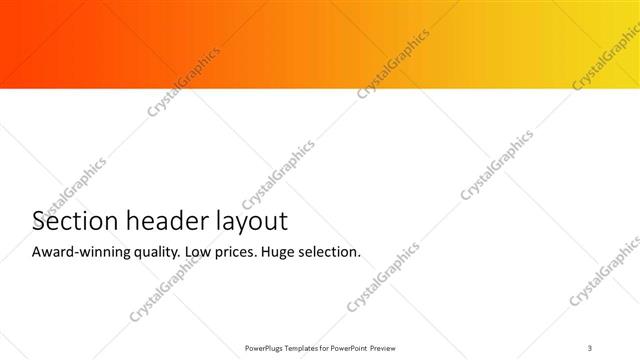 Section Header presentation slide layout
