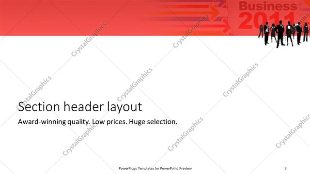 Section Header presentation slide layout
