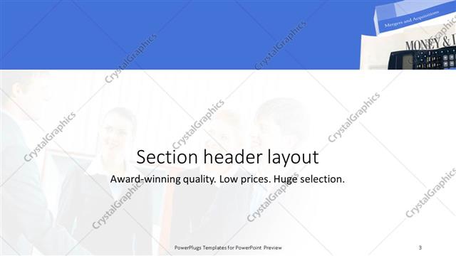 Section Header presentation slide layout