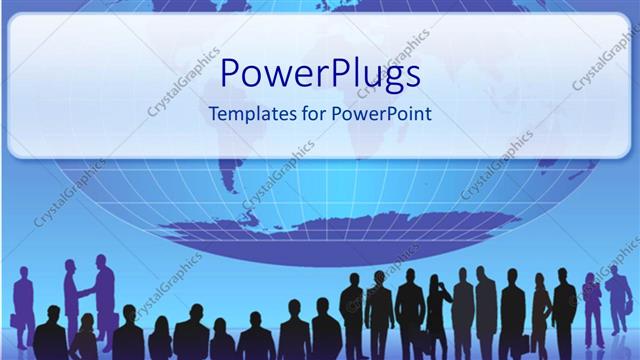  Presentation with professionals - A number of professionals with globe in the background