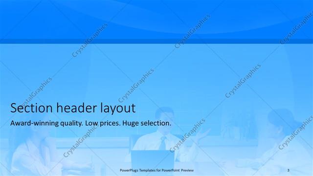 Section Header presentation slide layout