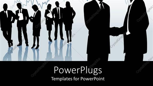  Presentation with professionals - A number of professionals with graph in the background