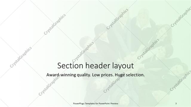 Section Header presentation slide layout