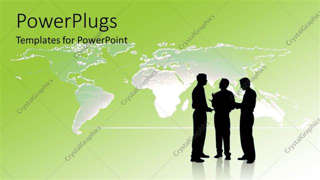  Presentation with professionals - A number of professionals with a map in the background