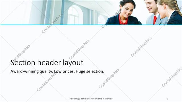 Section Header presentation slide layout