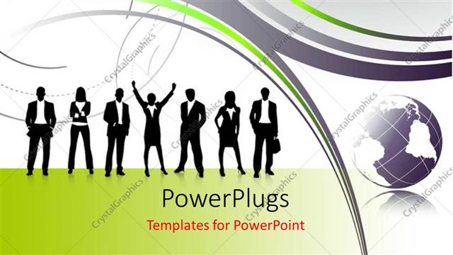  Presentation with professionals - A  number of professionals with multicolored background