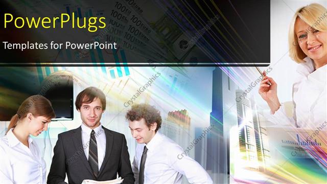  Presentation with professionals - A number of professionals with multicolored background