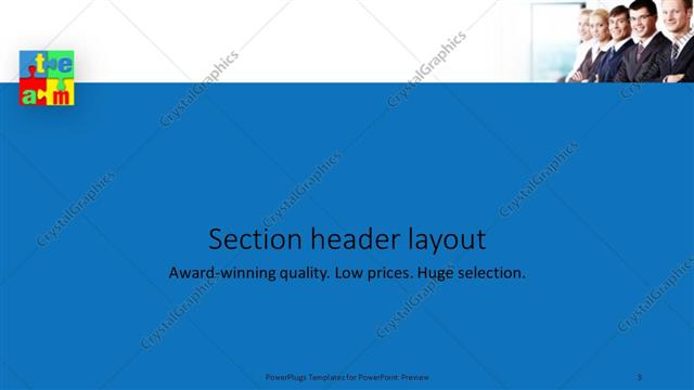 Section Header presentation slide layout