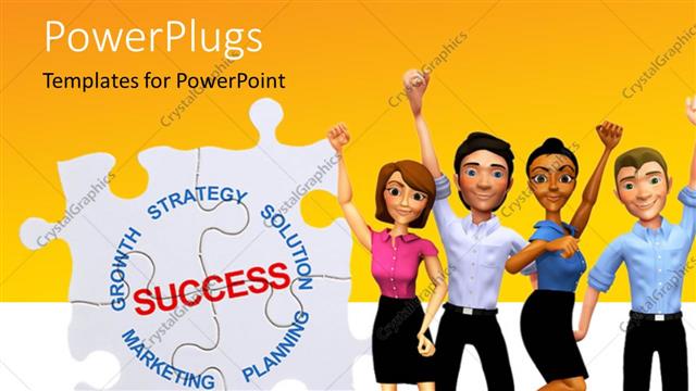  Presentation with marketing strategy - A number of professionals with the word success