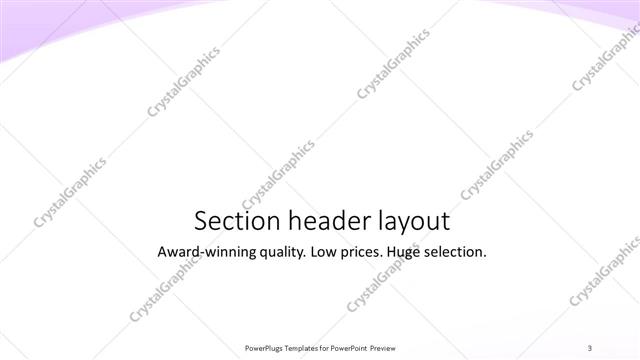 Section Header presentation slide layout