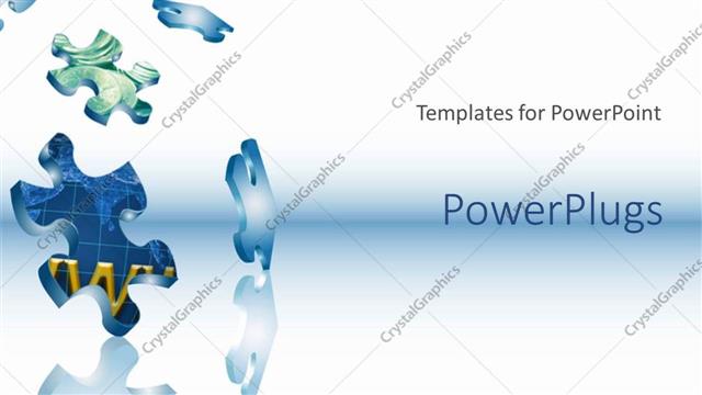  Presentation with reflection - A number of puzzle pieces along with their reflection