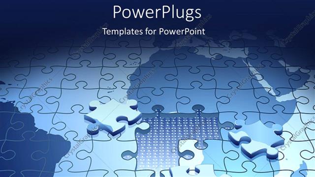  Presentation with world puzzle - A number of puzzle pieces making the puzzle